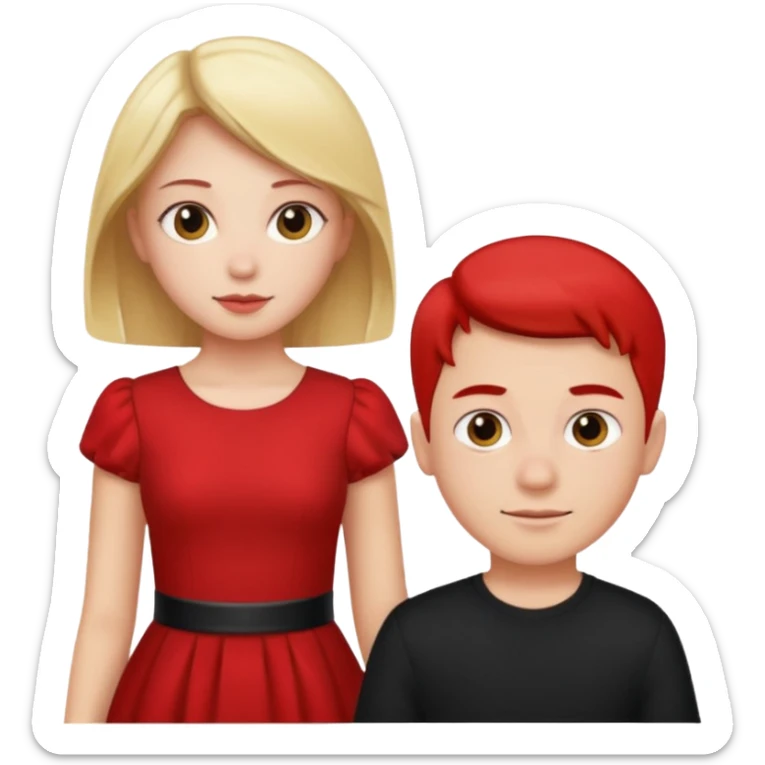 Wow good now just change the colour of dress girl red boy black sticker