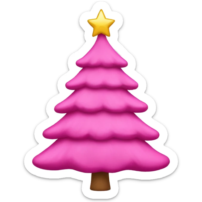 Pink christmas tree sticker
