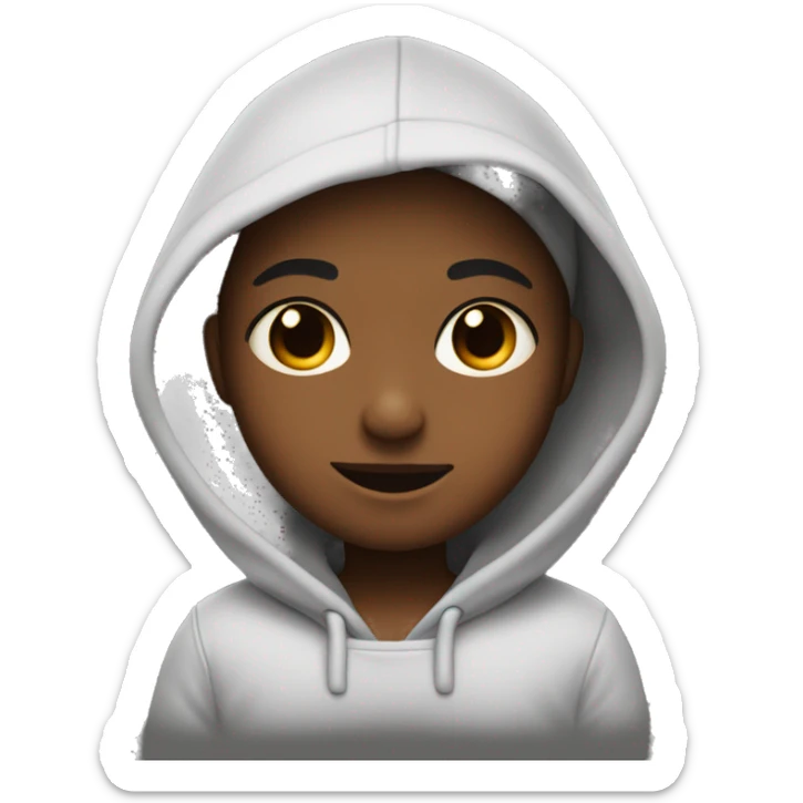 Un enfant de couleur de peaux noir avec un sweat a capuche tout rouge sticker