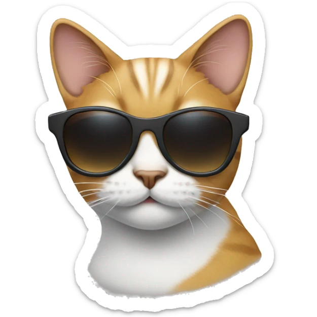 Cat with sunglasses sticker