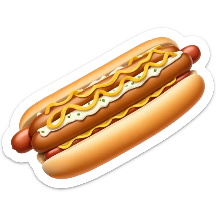 A Seattle style hotdog; a hot dog with cream cheese and grilled onions on it sticker