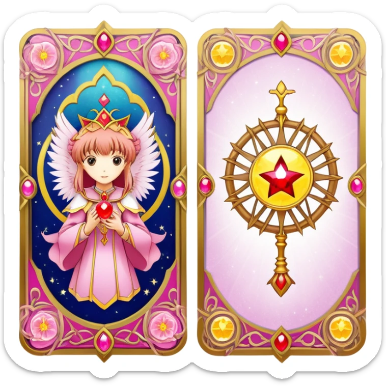 magical tarot-like card inspired by the Clow Cards from Cardcaptor Sakura sticker
