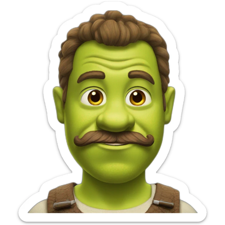 Shrek with mustache sticker