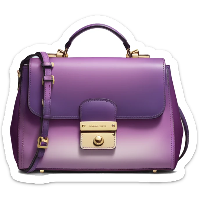 Realistic isolated lavender to dark plum ombre Michael Kors satchel purse.  sticker