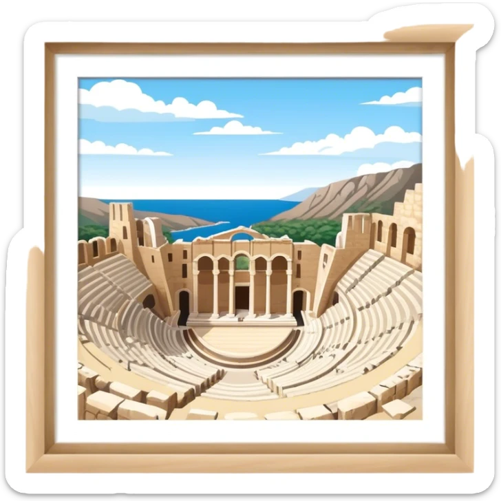 Odeon of Herodes Atticus Landmark Emoji – Depicting the ancient stone amphitheater on the Acropolis slopes. sticker