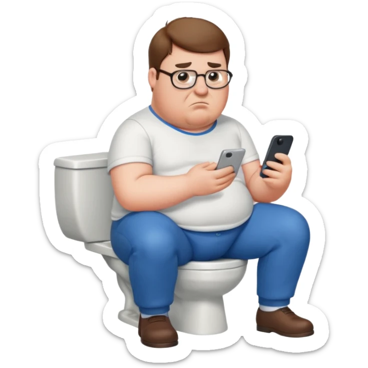can you do  Peter Griffin sitting on the toilet playing on his phone sticker