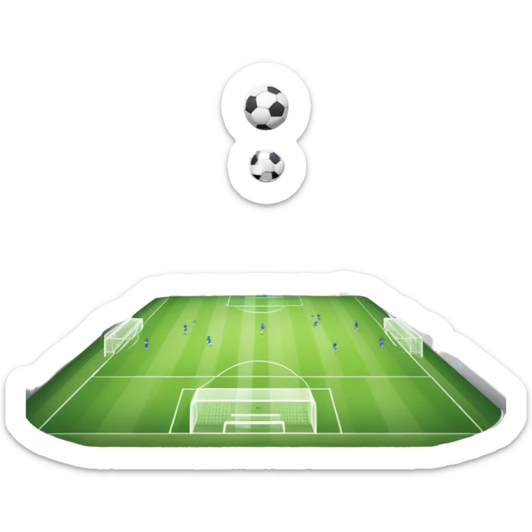 An icon showing a soccer stadium filled with close-up players in action, inspired by EA Sports FC 25. The design features players on the field, with the stadium lights shining brightly and a lively crowd in the stands. Transparent background highlights the energy and excitement of the match. sticker