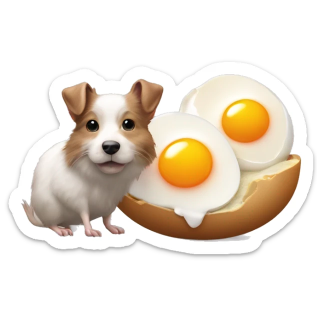 oeuf dur avec un chien avec des rats et un cornichon dans l oeuf avec un poussin sticker