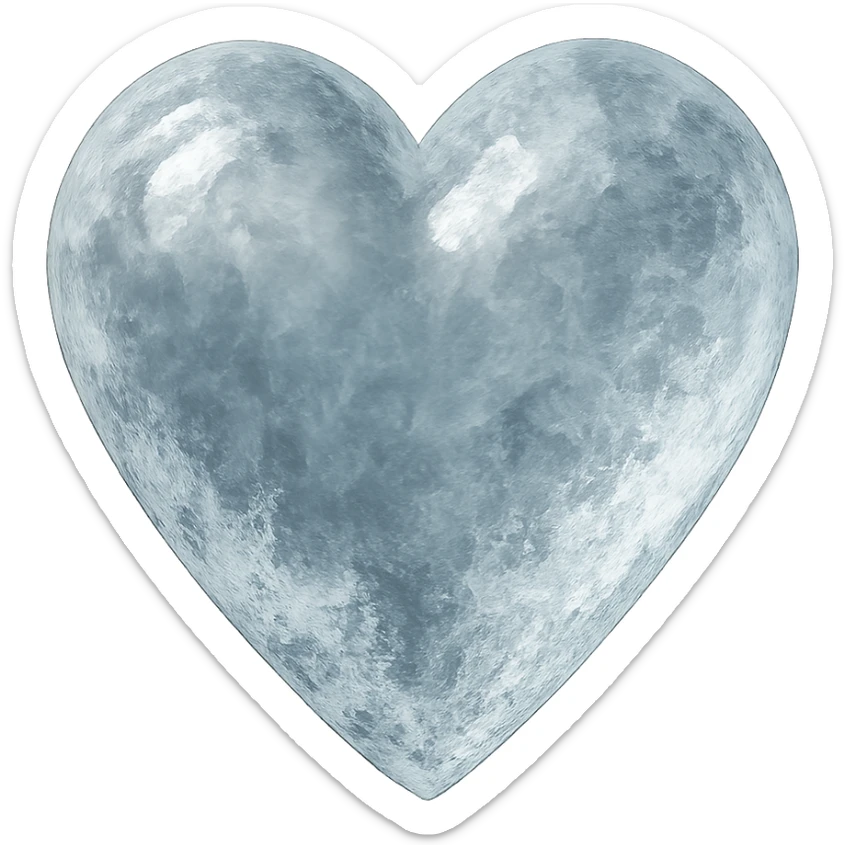 realistic digital art of a heart with a frosted crystal look, no background sticker