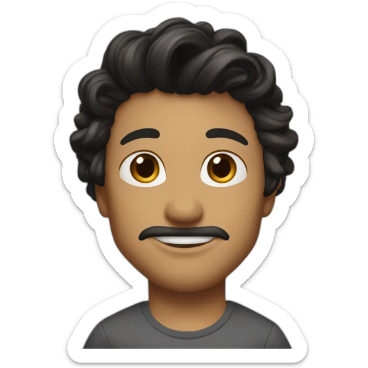 Simon Baker kiss-kiss a black girl brown eyes and sblack hair in a bun sticker