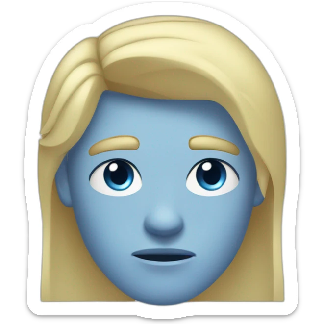 blue-eyed male frowning teenager long straight blond hair sticker