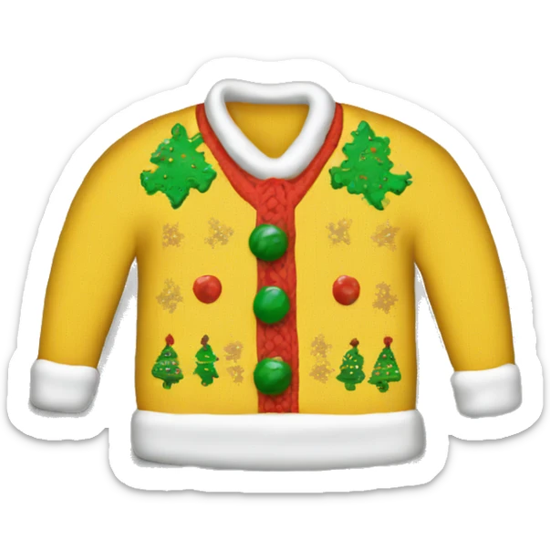 Yellow ugly Christmas sweater sticker