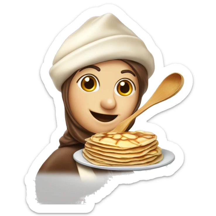 una crêpes fumante, natalizia al cioccolato bianco e cannella  sticker