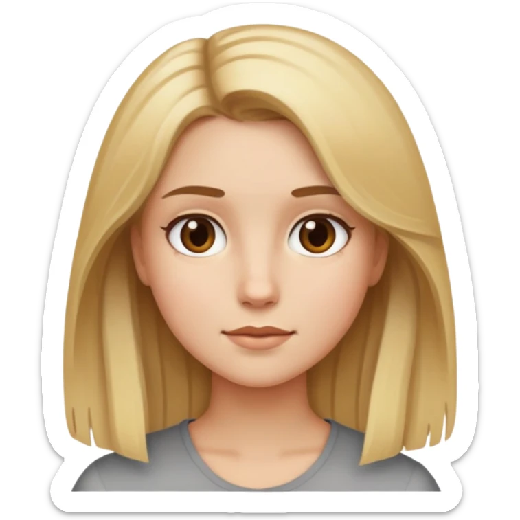 girl with blonde and brown mixed hair, iOS style emoji sticker