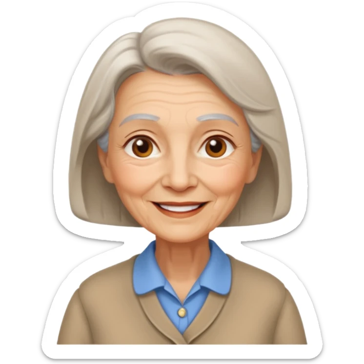 In medieval fairy tales, a kind and amiable grandmother dressed in plain clothes sticker