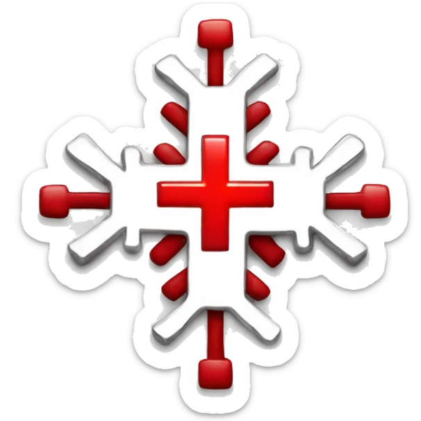 Cross out a snowflake with a Red Cross, they have to be separated Red Cross should be bigger than snowflake  sticker