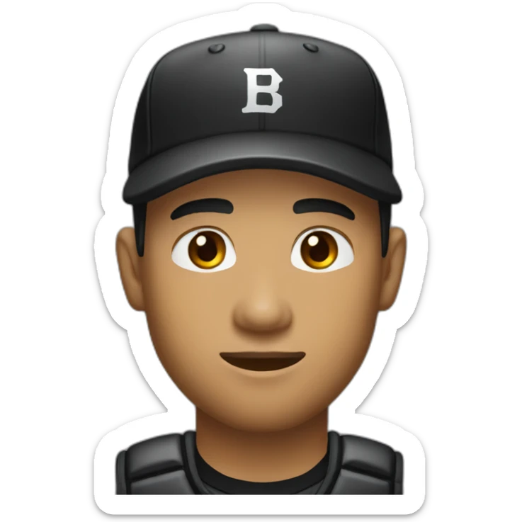 Cambodian man with a scruffy beard and high and tight fade haircut, wearing black shirt and block vest, black baseball cap sticker