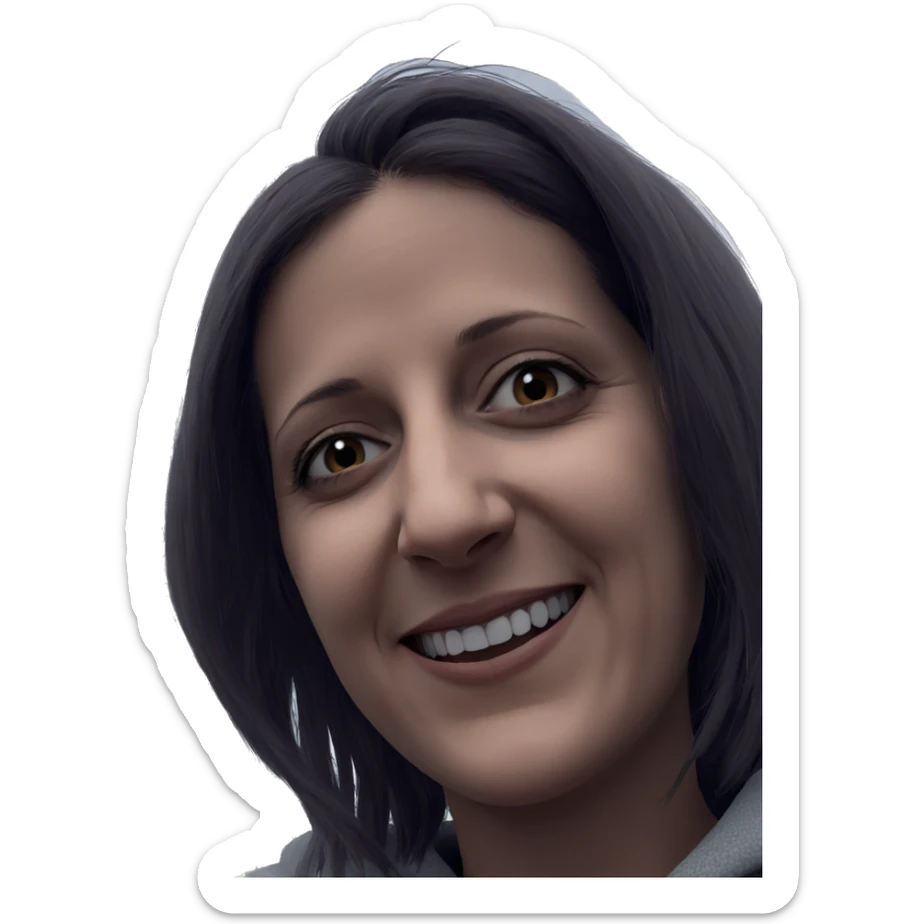 smiling girl under eerie sky sticker