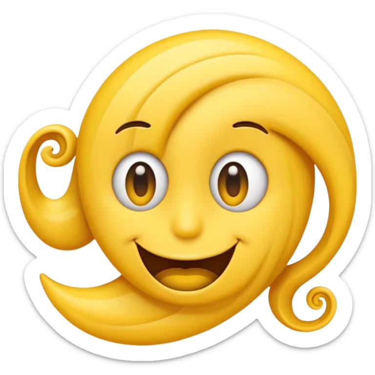 an emoji face with a straight line mouth and swirly eyes  sticker