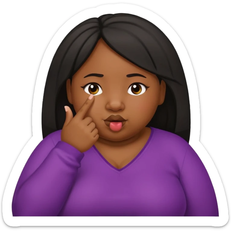 Fat black girl picking her nose can you have her finger in her nose sticker