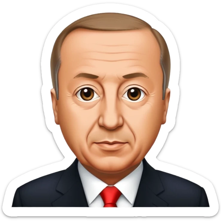 recep tayip erdoğan detaylı yüz hatları belirgin ve birazda bulanık sticker