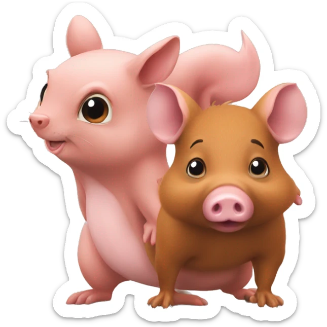 Can you make an emoji of squirrel and a pig as one animal?  sticker