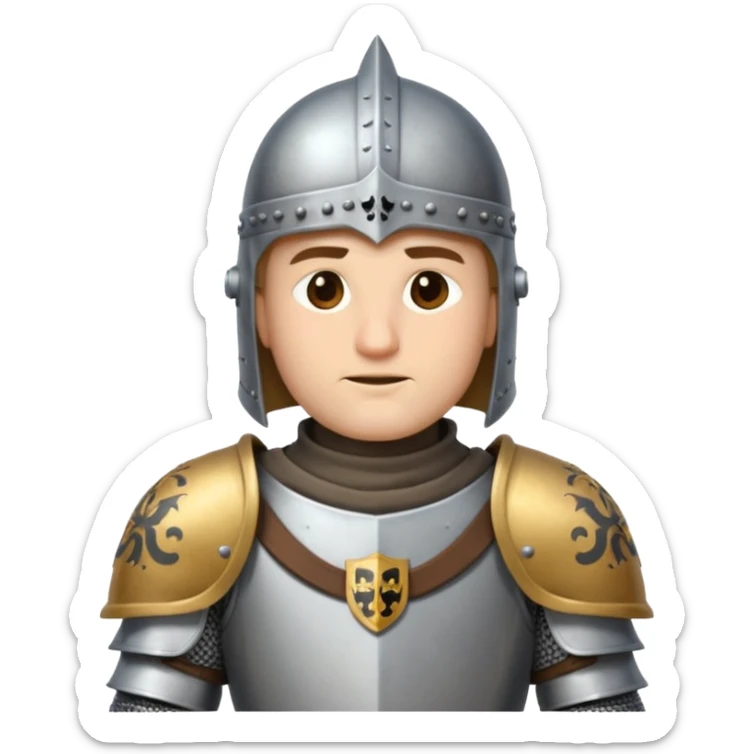 Hazme el emoji de un caballero medieval con actitud muy masculina en diversos estados de animos de los caballeros teutonicos saludando sticker