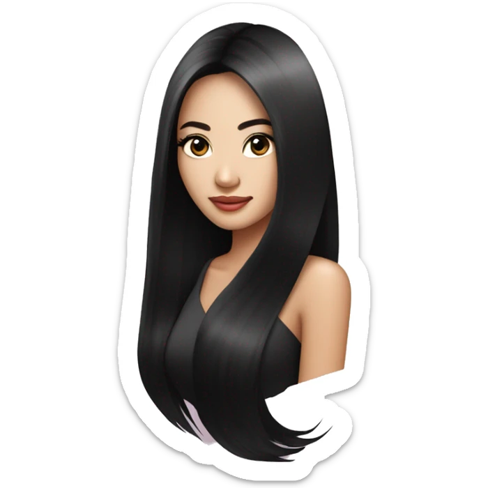 Miss universe south east Asian with very long straight black hair sticker