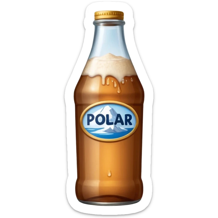 generates a sticker of a "Maltin Polar" malt bottle with a transparent background sticker