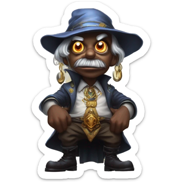 Warcraft soul collector in Uncle Scrooge style, oil paint, mysterious eyes, intricate lips, masterpiece pose, odd perspective, beautiful, desirable, logical sticker