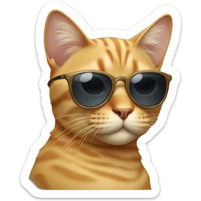 Cat with sunglasses sticker