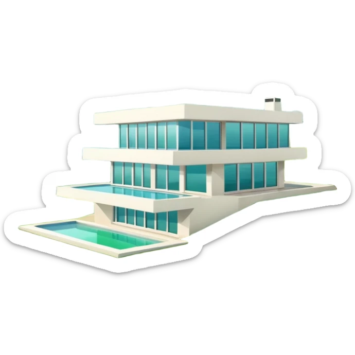 modern house on the hill, with a pool ON THE HILL WITH VIEW OF THE CITY sticker