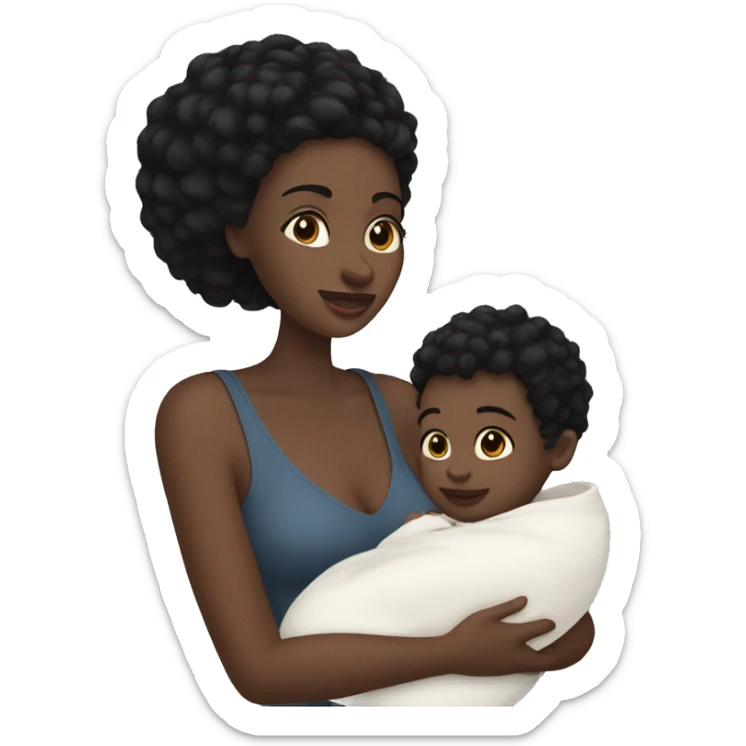 mom holding baby boy with white skin and black hair and white skin newborn boy baby white skin black hair sticker