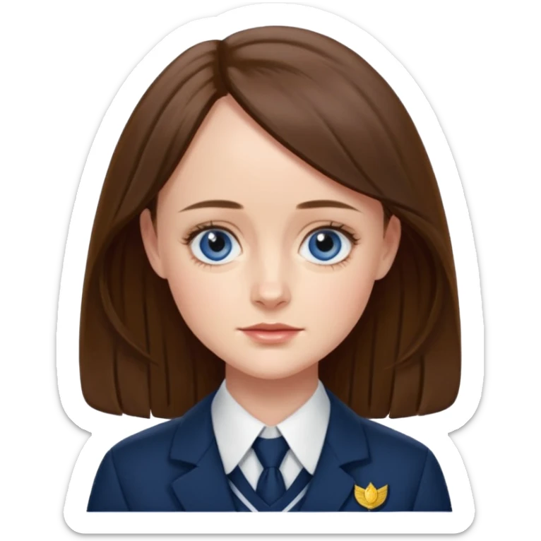 Alexis Bledel in Gilmore Girls with middle parted hair and school uniform  sticker