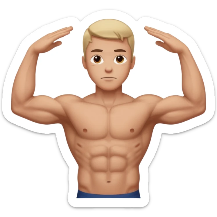 A person with the arms opened and extended forming a cross with their arms and body sticker