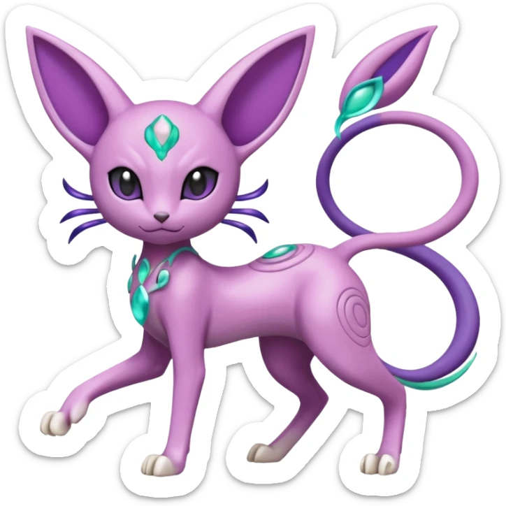 Meloetta-Mewtwo-Espeon-Pokémon-Fakémon-fusion-hybrid-creature sticker