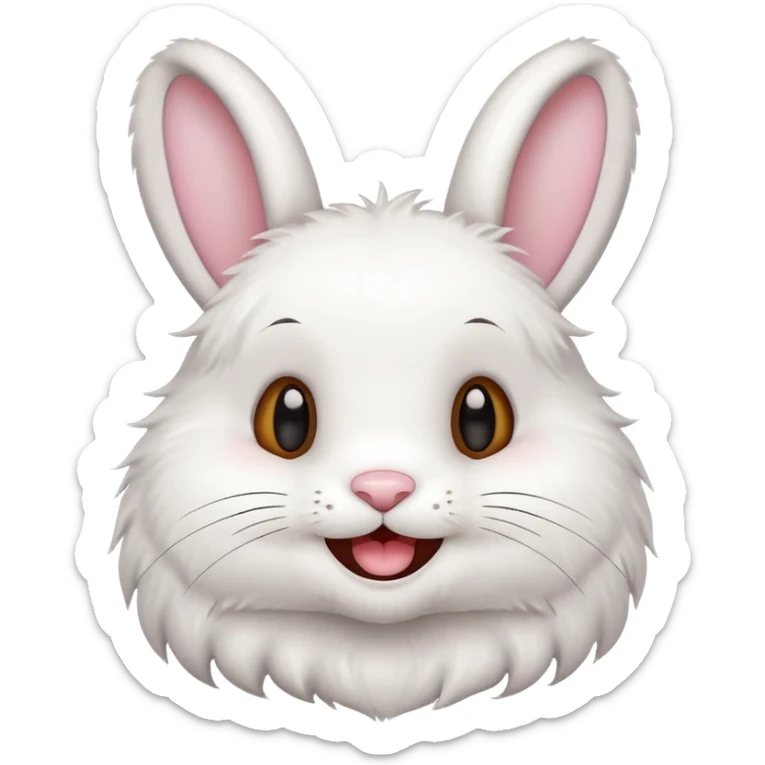 Create a cute bunny smiling cutely sticker