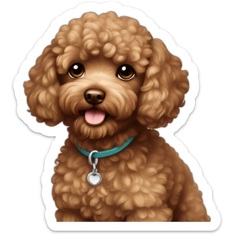 Brown toy poodle sticker