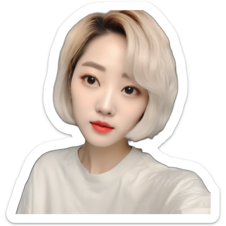 KPOP music group Aespa member Kim Min-jeong in short hair sticker