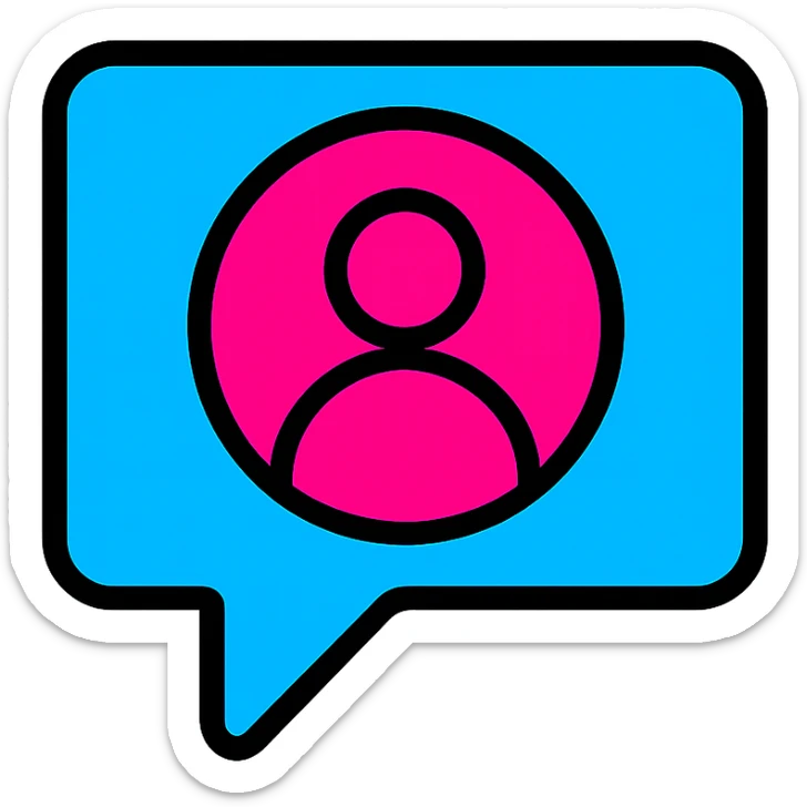 social media icon with bold electric blue and magenta colors reminiscent of gaming gear, modern icon style, colorful, sharp lines sticker