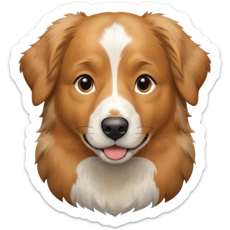 Australian Shepherd golden retriever tan eyebrows around nose and mouth black and speckled grey fur on chest. No white  sticker