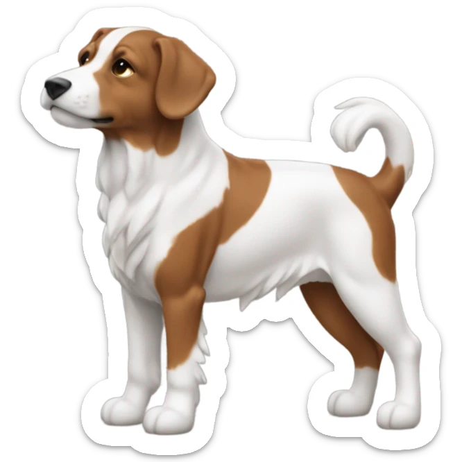 Un berger américain minuature rouge tricolore avec le museau blanc  sticker