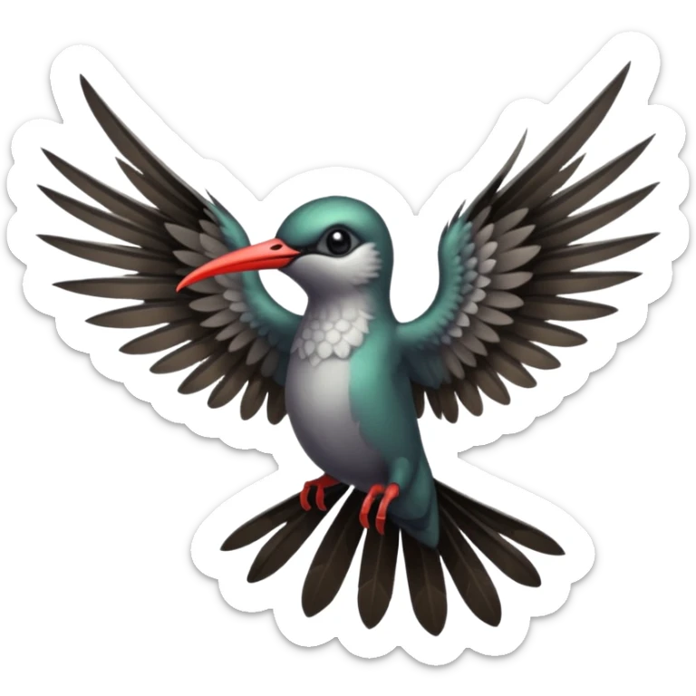 creppy demon like hummingbird with  creppy and very long wings   staring in your soul crepply and deadly  sticker