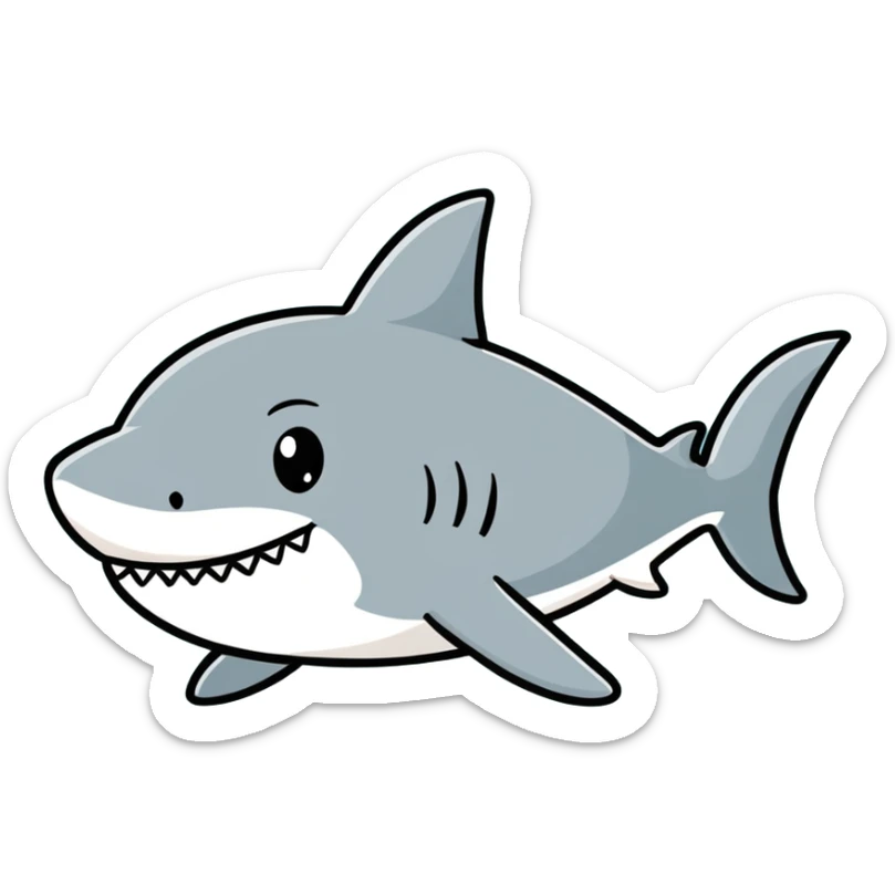 Shark with a top hat sticker