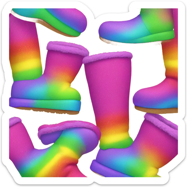 Rainbow uggs sticker
