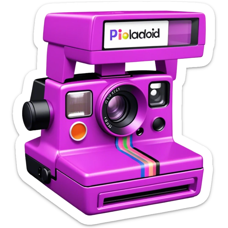 Pink, black, and purple Polaroid 637 Spice Cam camera, Spice Girls sticker
