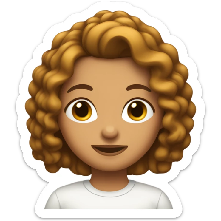 chica con pelo castaño, color de piel mas o menos blanca y con ondas en el cabello sticker