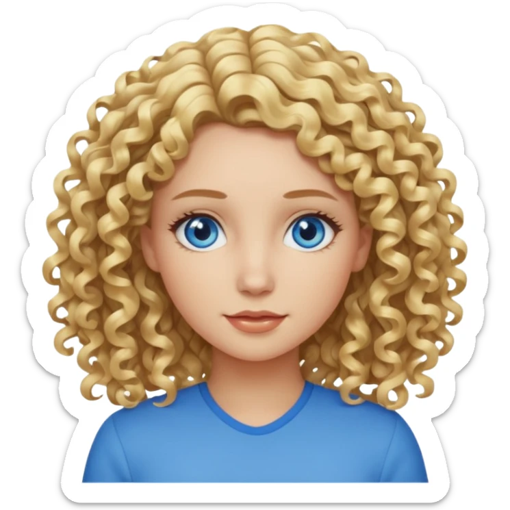 women with curly blonde hair sticker
