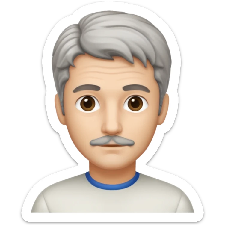 Italian man with salt and pepper hair and no moustache sticker