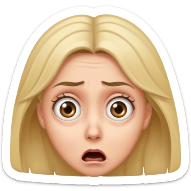 A realistic waist-length portrait of a terrified woman sticker